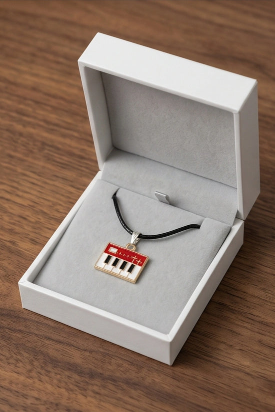 Gold and Red Synthesizer Keyboard Necklace