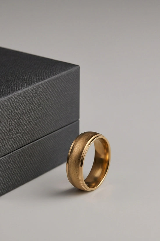 Classic Brushed Gold Band Ring