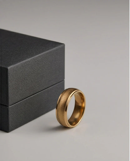 Classic Brushed Gold Band Ring