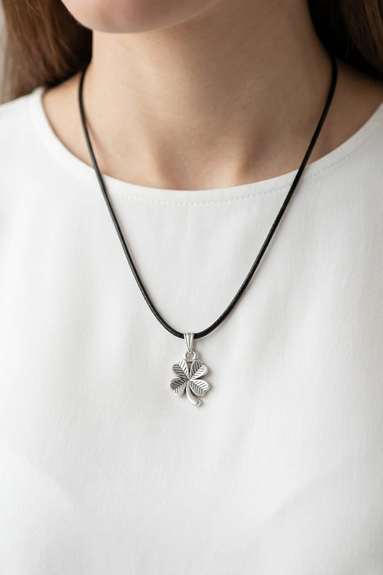 Silver Four-Leaf Clover Necklace