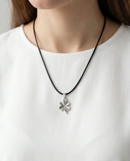 Silver Four-Leaf Clover Necklace