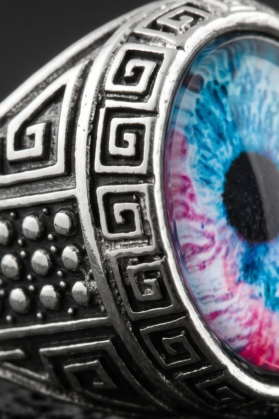 Vintage Sterling Silver Mystic Dual-Tone Eye Ring