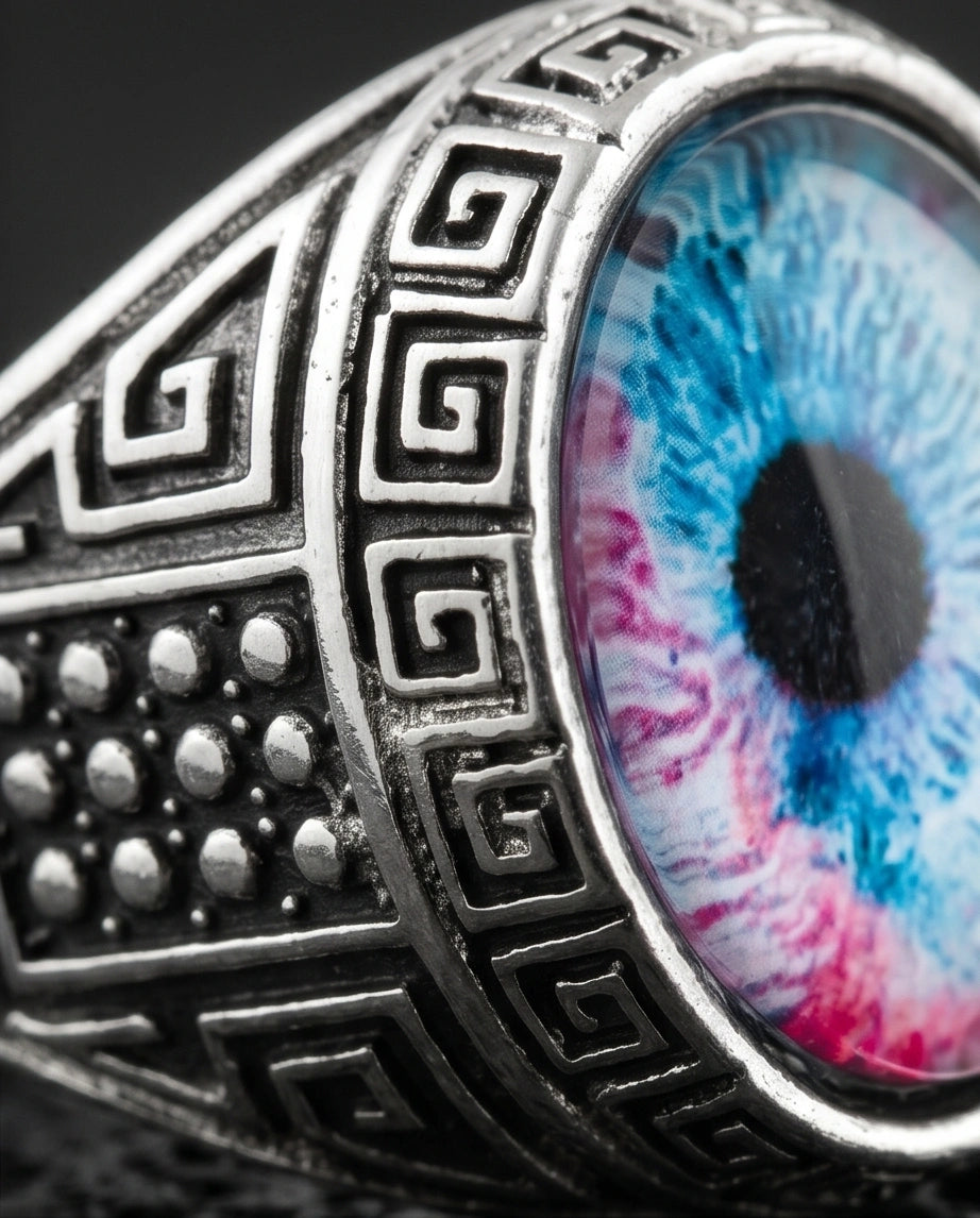 Vintage Sterling Silver Mystic Dual-Tone Eye Ring