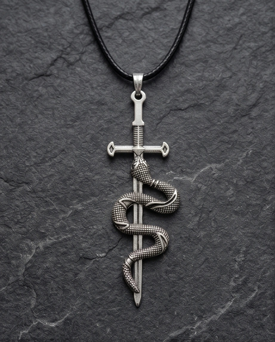 The Jormungandr Serpent Sword Necklace