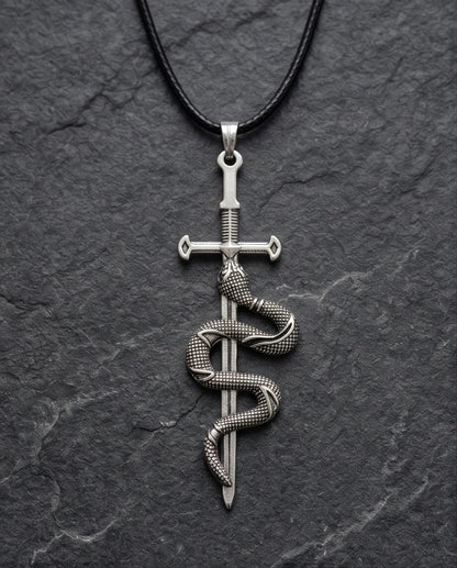The Jormungandr Serpent Sword Necklace