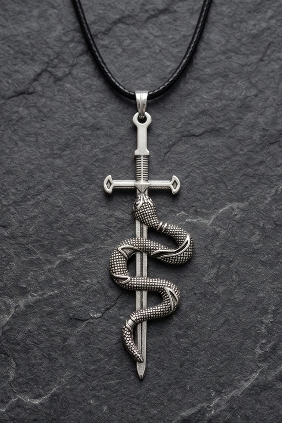 The Jormungandr Serpent Sword Necklace