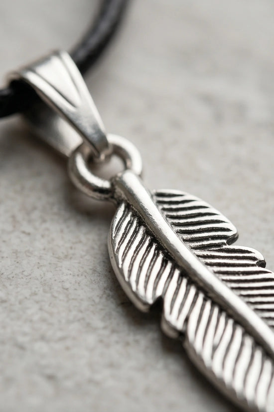 Silver Minimalist Plume Feather Necklace