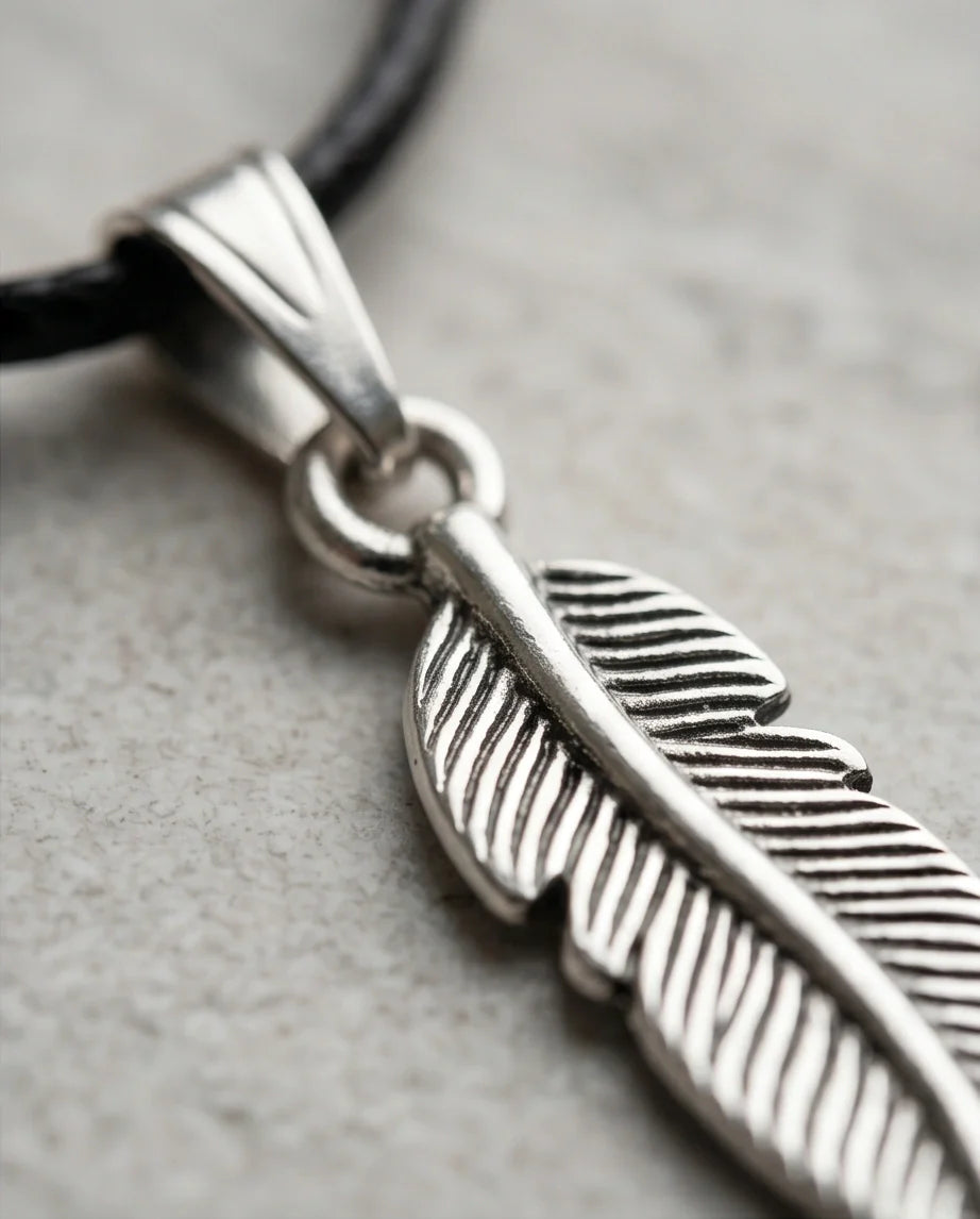 Silver Minimalist Plume Feather Necklace
