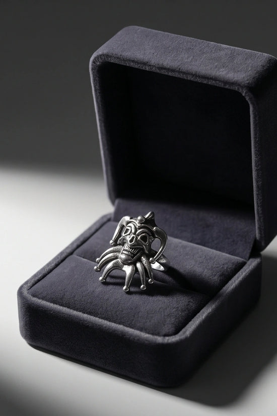 Gothic Sterling Silver Evil Jester Skull Ring
