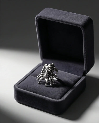 Gothic Sterling Silver Evil Jester Skull Ring