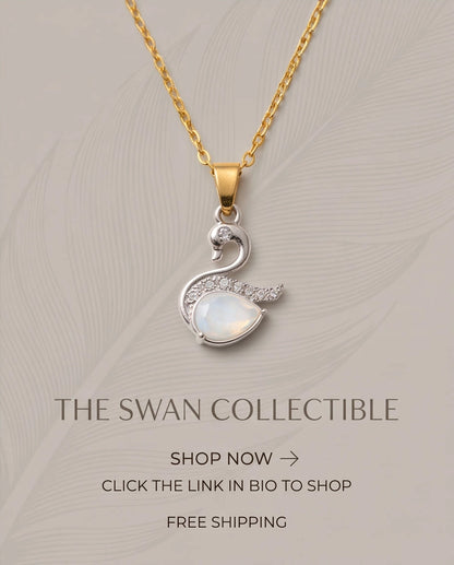 Silver Mother of Pearl Swan Pendant Necklace