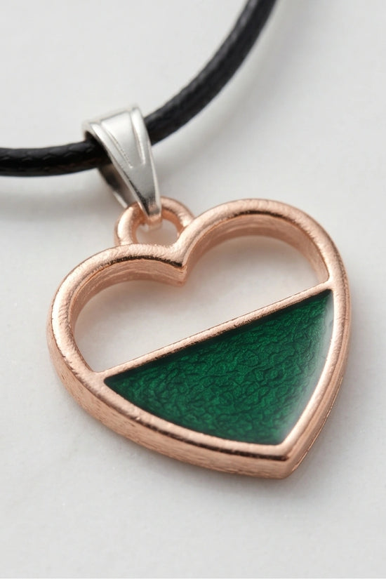 Gold and Green Geometric Heart Necklace