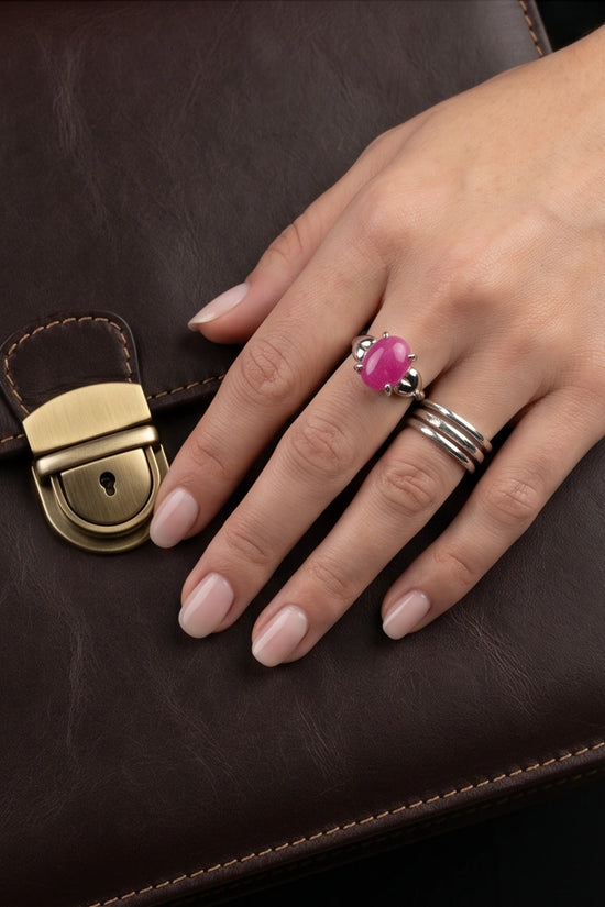 Magenta Majesty Sculpted Statement Ring