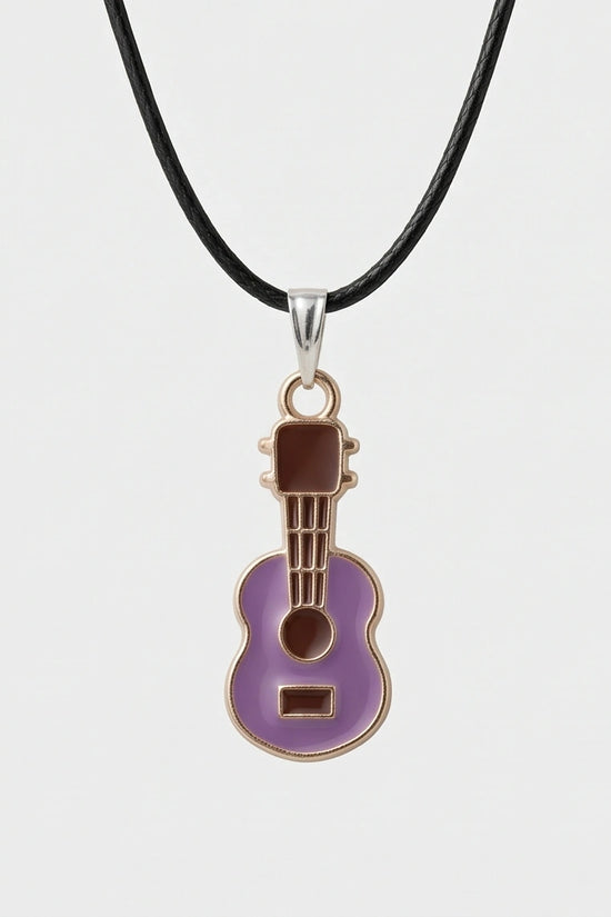 Gold and Purple Acoustic Guitar Necklace