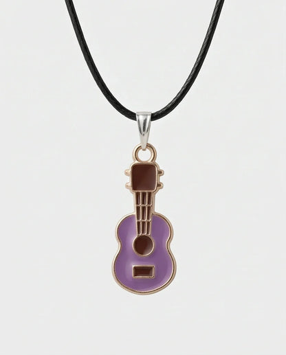 Gold and Purple Acoustic Guitar Necklace