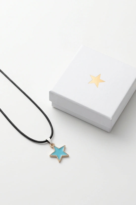 Gold and Turquoise Beaded Star Necklace