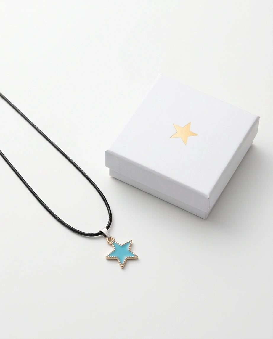 Gold and Turquoise Beaded Star Necklace