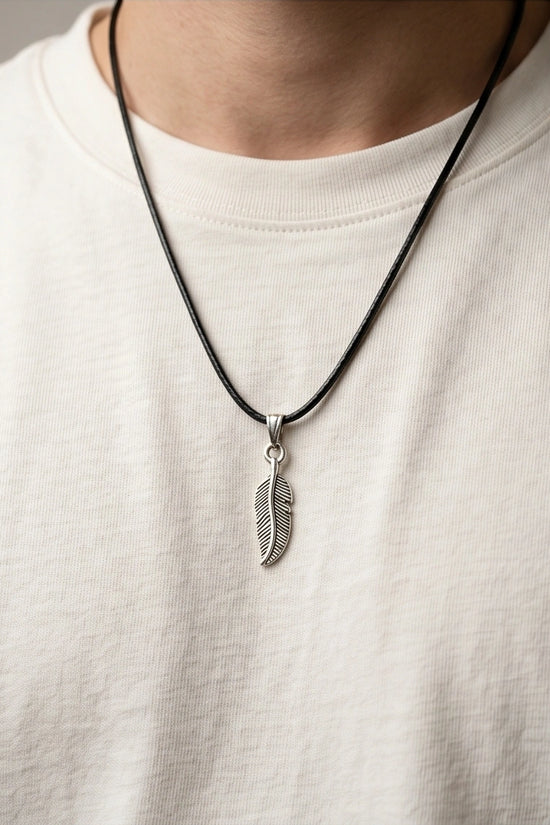 Silver Minimalist Plume Feather Necklace