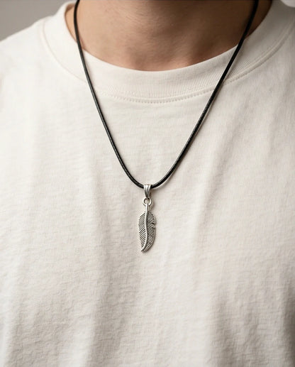 Silver Minimalist Plume Feather Necklace