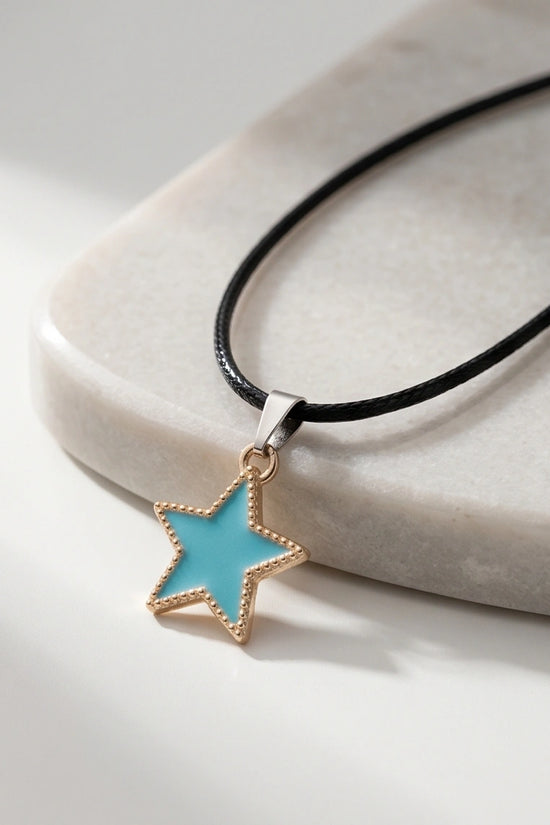 Gold and Turquoise Beaded Star Necklace