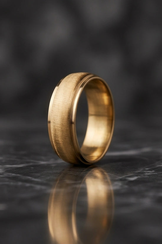 Classic Brushed Gold Band Ring