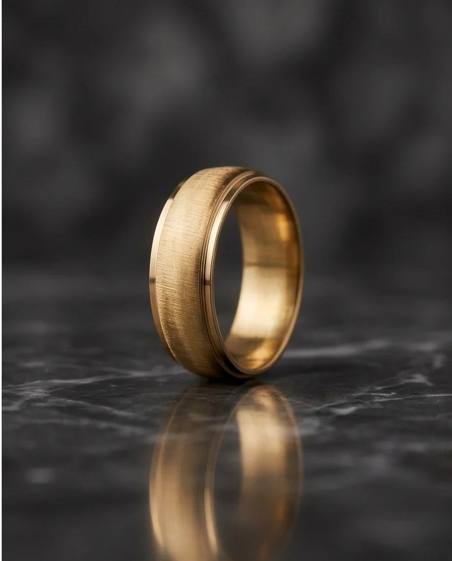 Classic Brushed Gold Band Ring