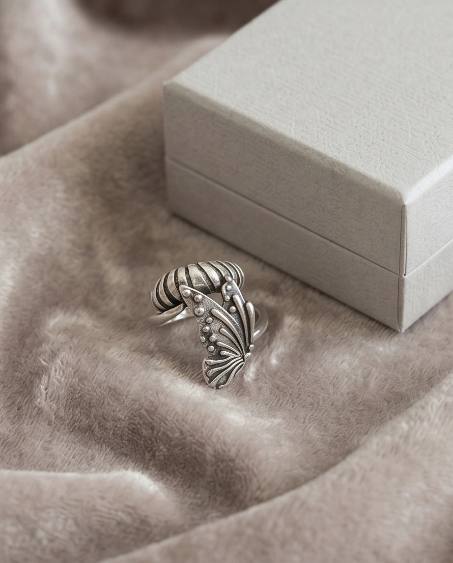 Vintage Sterling Silver Butterfly Wrap Ring