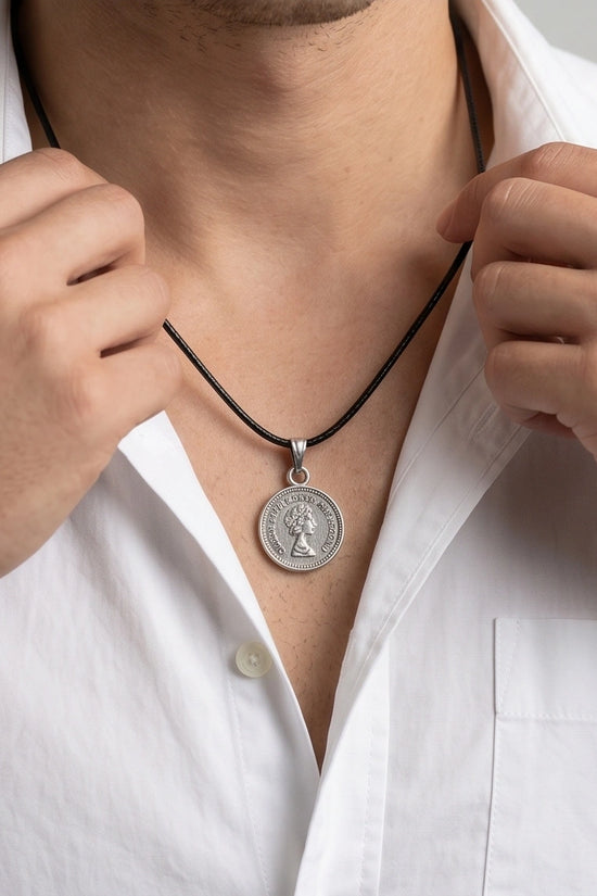 The Royal Heritage: Vintage Elizabeth II Coin Pendant Necklace