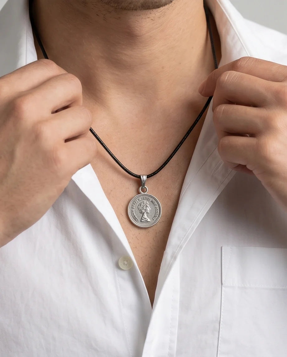 The Royal Heritage: Vintage Elizabeth II Coin Pendant Necklace