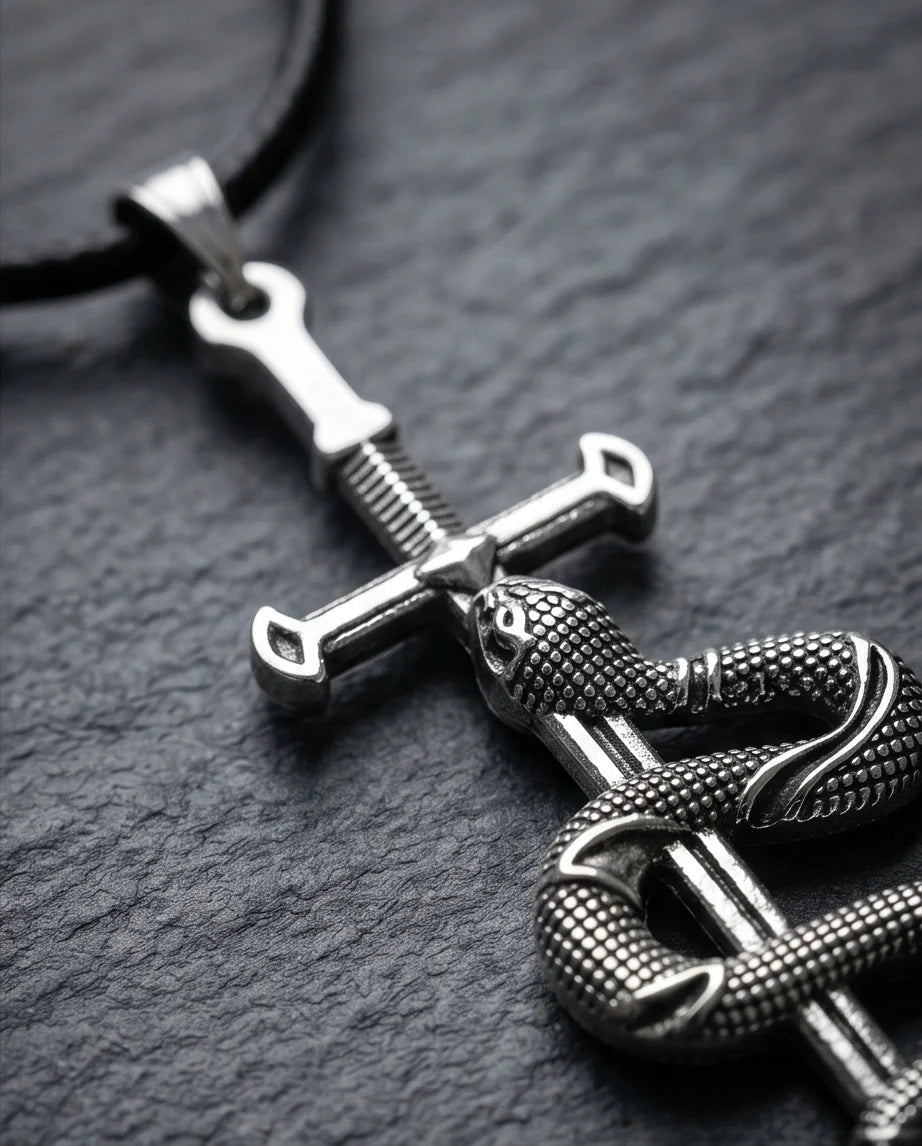 The Jormungandr Serpent Sword Necklace
