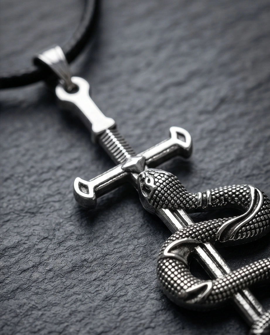 The Jormungandr Serpent Sword Necklace