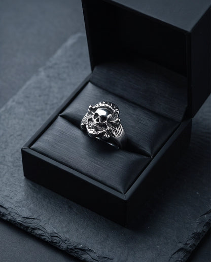 Crossbones Skull & Serpent Sculpted Ring