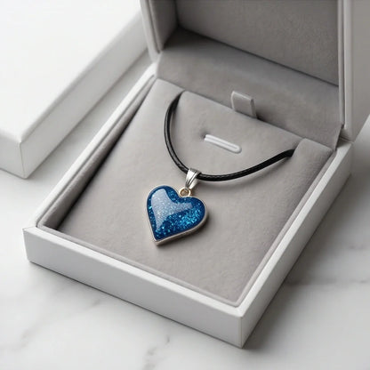 Ocean Sparkle Heart Pendant