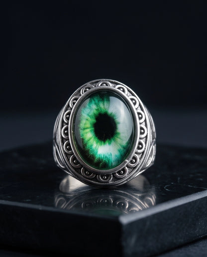 Celtic Eye Filigree Silver Ring