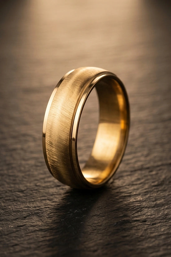 Classic Brushed Gold Band Ring