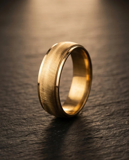 Classic Brushed Gold Band Ring
