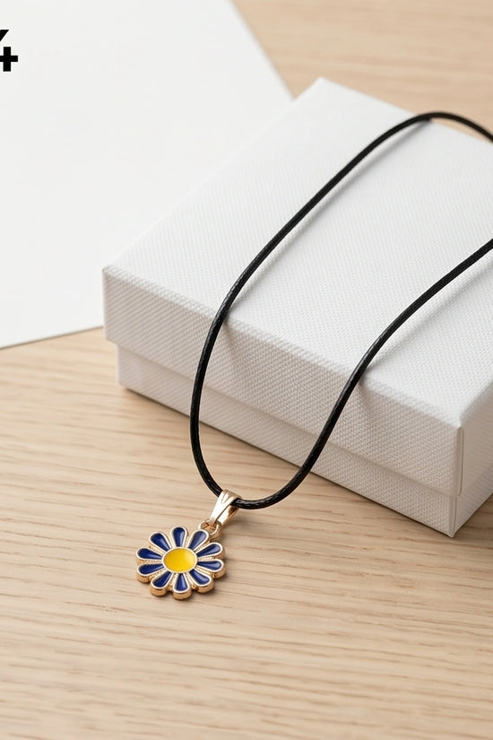 Midnight Blue Daisy Pendant