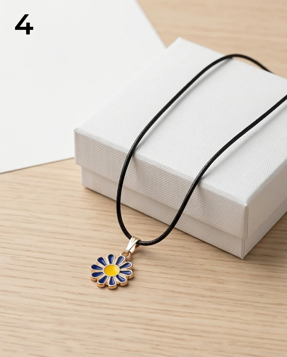 Midnight Blue Daisy Pendant