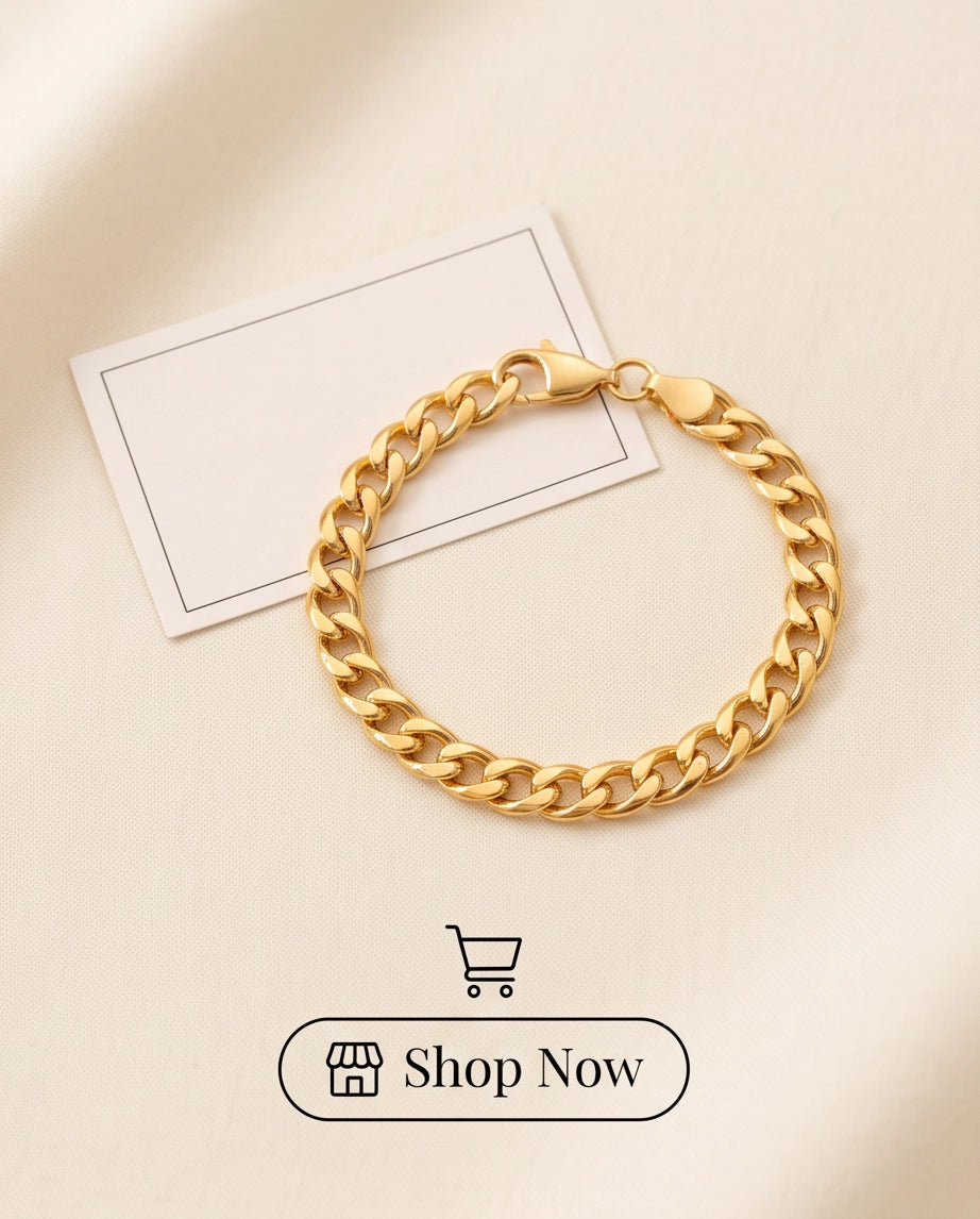 Gold Classic Curb Chain Bracelet