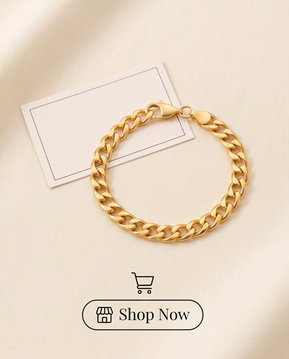 Gold Classic Curb Chain Bracelet
