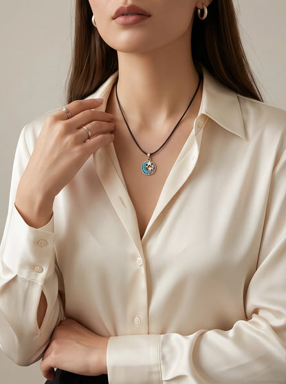 Turquoise Crescent Moon & Star Pendant Necklace