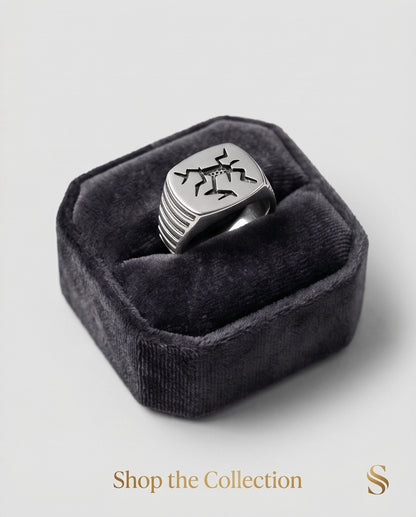 Tribal Glyph Signet Ring