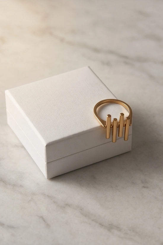 Golden Minimalist Pillar Ring