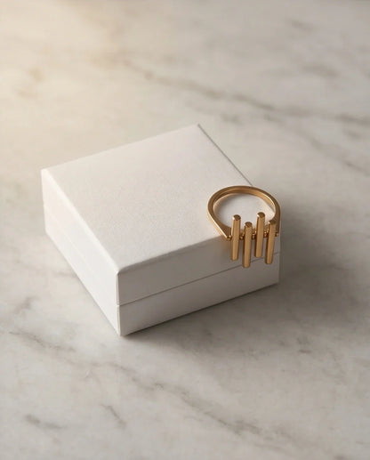 Golden Minimalist Pillar Ring