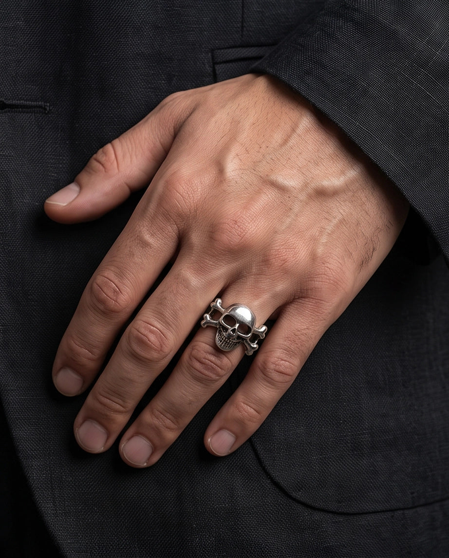 Jolly Roger Crossbones Skull Ring