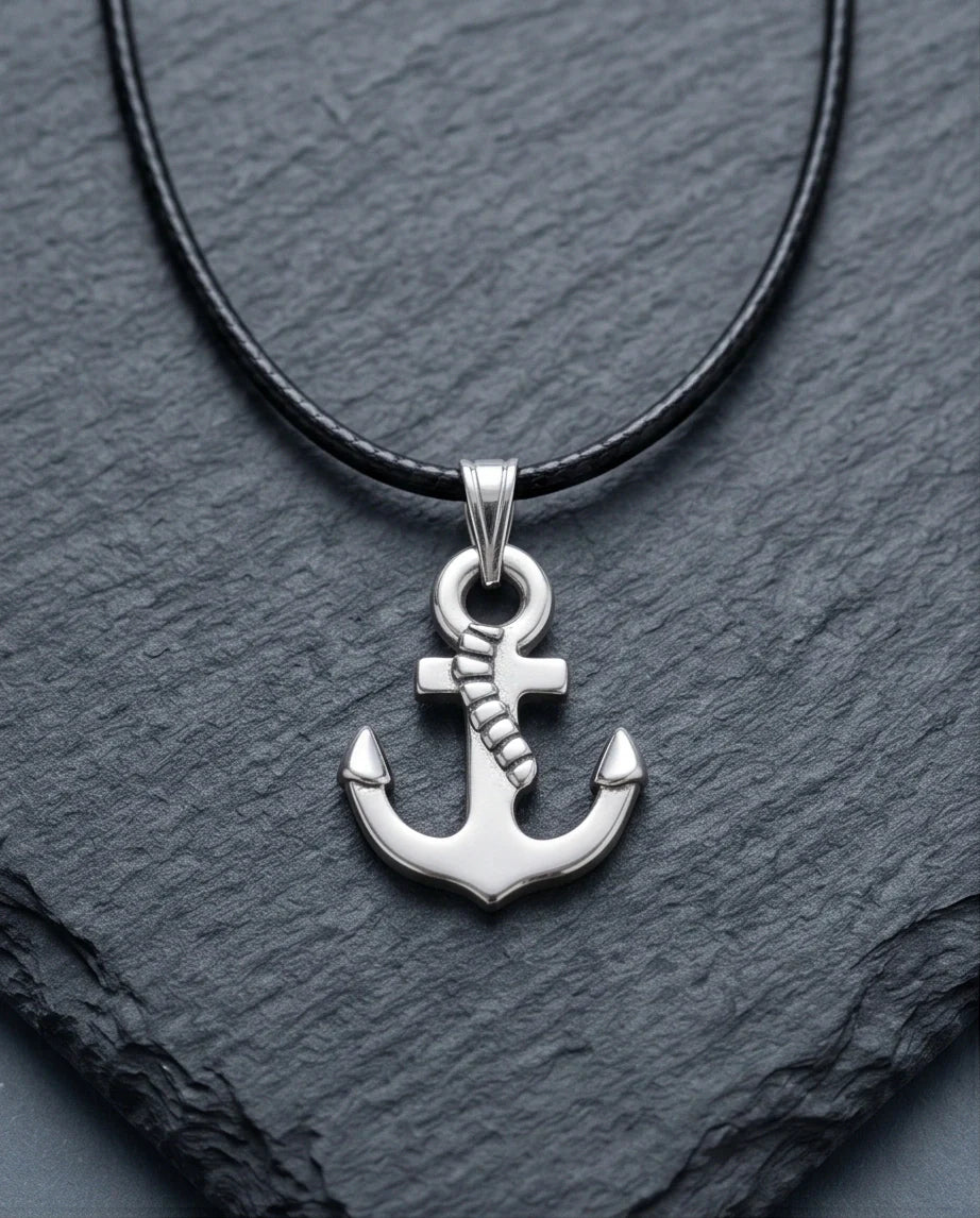The Sailor’s Pride Polished Anchor Necklace