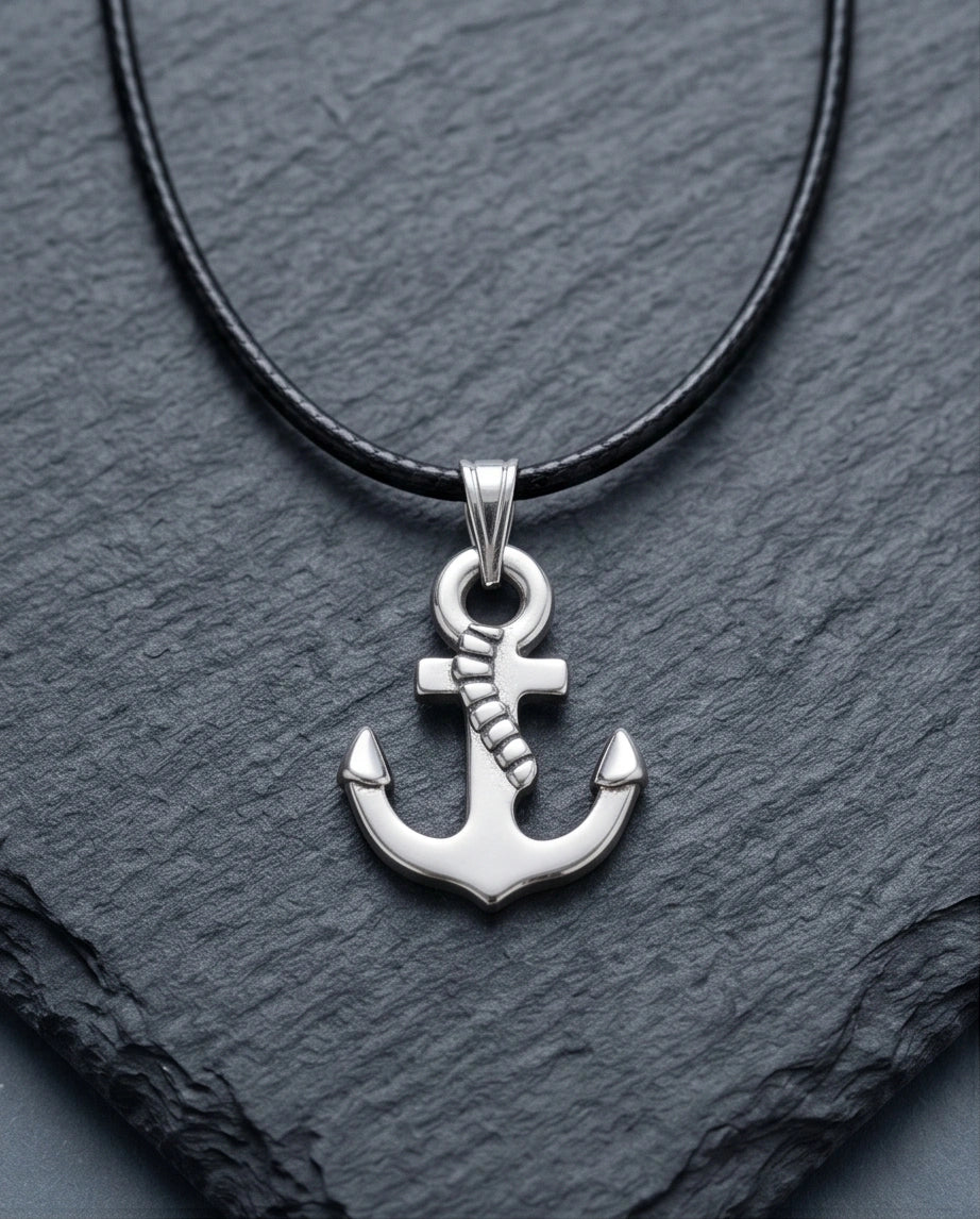The Sailor’s Pride Polished Anchor Necklace