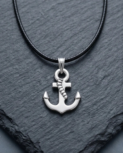 The Sailor’s Pride Polished Anchor Necklace