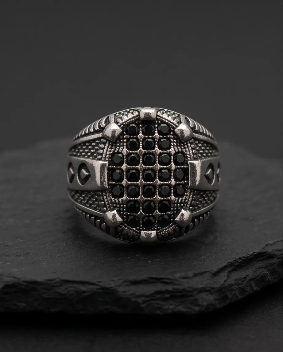 Shadow Cross Pavé Signet Ring
