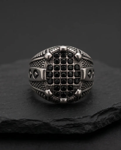 Shadow Cross Pavé Signet Ring